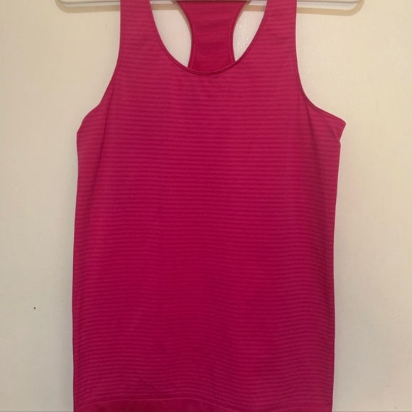 3/$30 Under Armour pink racerback striped tank top - Picture 3 of 7